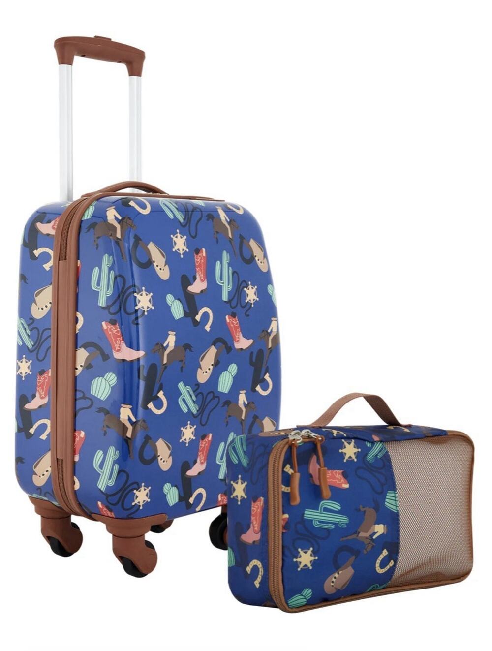 New WRANGLER Kids 2-Piece Rodeo Luggage Set-18” Hard-Side Spinner & Matching Bag